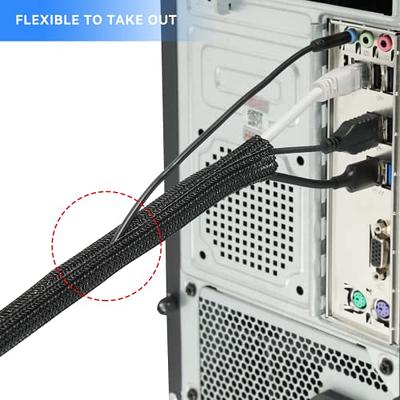 Premium 63'' Cable Management Sleeve, Best Cords Organizer for TV On Wall,  Desk, Computer, Office, Home - DIY Adjustable Reversible Black and White
