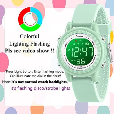 Easy to Read Big Numbers Cool Watches 44mm Dial 3ATM Water Resist LED Back  Light