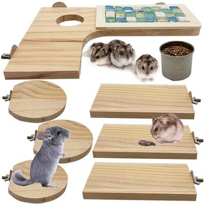 DEFKIYT Hamster Play Wooden Platform, Hamster Cage Platform Waterproof  Hamsters Wooden Stand with Pillars Standing Platform for Hamster Squirrel  Chinchilla - Yahoo Shopping