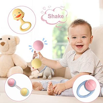 MOONTOY 12pcs Baby Rattle Toys, Infant Teether Shaker Grab and Spin Rattles  Toy, Musical Toy Set, Early Educational Newborn Toys Gifts for 0, 3, 6, 9