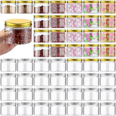 VITEVER 12 Pack, 8 OZ Thick Glass Jars with Bamboo Lids, Bulk Clear Round  for Making Candles, Empty Food Storage Containers for Spice, Powder, Liquid