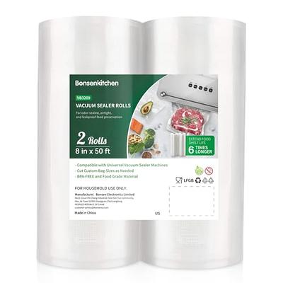 Syntus Vacuum Sealer Bags, 6 Pack 2 Rolls 11 x 10' and 2 Rolls 8 x 10' and 2 Rolls 6 x 10' Commercial Grade Food Saver Bag Rolls, BPA Free Food