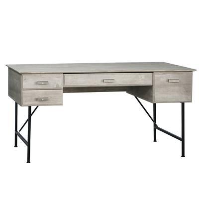 Saint Birch Finley 59-inch Writing Desk, White/Gray Oak