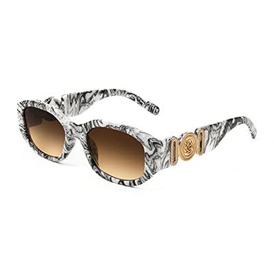  FEISEDY Small Rectangle Sunglasses for Women Men