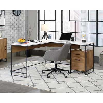 Reversible L-Shaped Desk Computer Desk with Drawers & Shelf Ample Storage - FUFUGAGA Black