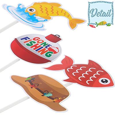 36pcs Fishing Cupcake Toppers Gone Fishing Party Cupcake Picks for