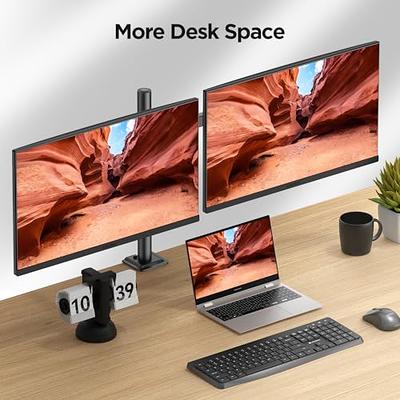 KOORUI Dual Monitor Desk Mount, Holds 2 Monitor Screens up to 13-27 inch  Monitor, Fully Adjustable Stand with C-Clamp and Grommet Base, VESA 75x75mm  or 100x100mm, Fit up to 22.1lbs - Yahoo Shopping