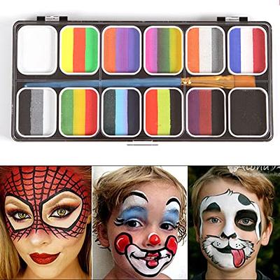 Face Body Paint Kit for Kids, Water Based, Quick Dry, Non-Toxic, Skin-Safe,  Professional Halloween Makeup Kit for Party, Festival