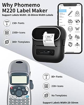 Phomemo M220 Label Maker, Label Makers Upgrade,3 Inch Portable Thermal  Printer Support 20-80mm Width Label,Bluetooth Label Maker for  Barcode,Clothing