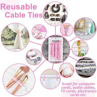 70pcs Computer Cable Ties, Wire Ties, Cord Ties Reusable for Electronics,  Hook and Loop Microfiber Cable Ties Extension for Storage, pink, 4, 6, 8  inch - Yahoo Shopping