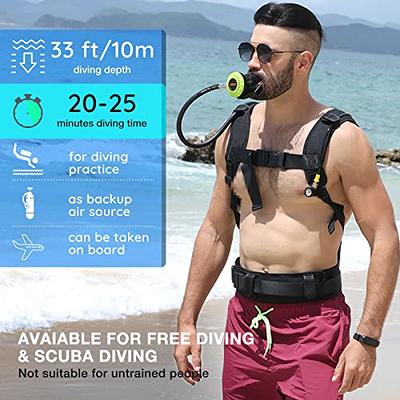 1L Mini Scuba Tank, 3000PSI Submersible Gas Cylinder Oxygen Tank Pump Kit  Snorkeling Air Tank 15-20 Minutes Underwater Breathing with Water Lung