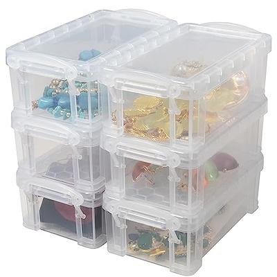 DJUNXYAN 3-Tier 30 Sections Transparent Stackable Adjustable