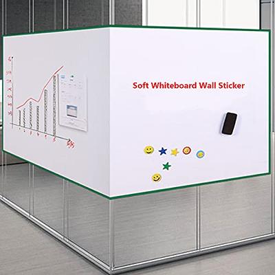 Office Aid Flexible Large Dry Erase White Board Roll,41x48 inch Big Dry Erase Board for Wall, Frameless Erasable Whiteboard Stick on Wall, Sticky