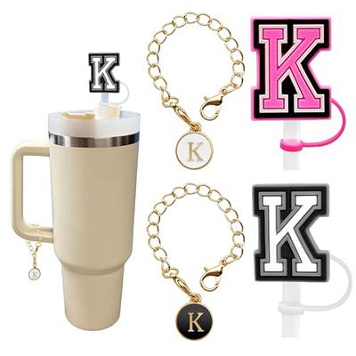 flewfun 2 Pcs Letter Charm Accessories for Stanley Tumbler Cup, ID