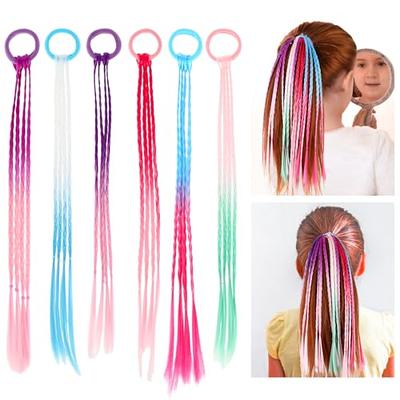 1 Piece Colored Braids Hair Extensions with Rubber Bands Ponytails