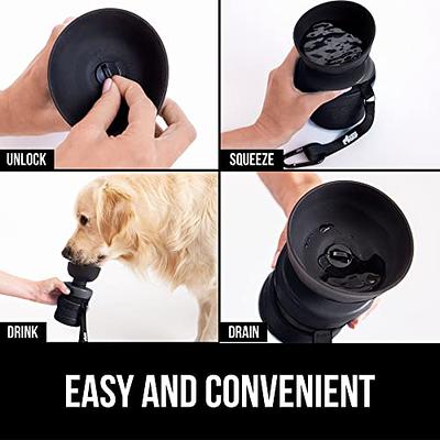 Gorilla Grip Leak Proof Portable Dog Water Bottle, 16oz, Multifunction  Design with Bowl Cap, Food Grade Silicone, Dogs Drink Dispenser, for Puppy  Walks, Traveling, Hiking, Keep Pets Hydrated, Black - Yahoo Shopping