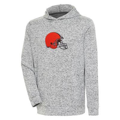 Men's '47 Cleveland Browns Heather Gray Gridiron Lace-Up Pullover Hoodie