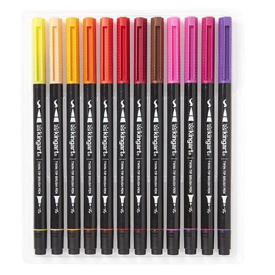 Kingart Pro, Twin-Tip Brush Pen Art Markers, Set of 48 Unique & Vivid  Colors - Yahoo Shopping