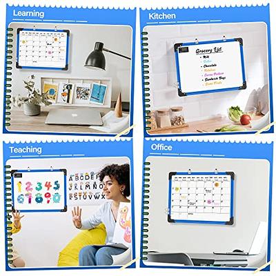 Small Monthly Calendar Dry Erase Whiteboard for Wall, 16 x 12 Magnetic  Dry Erase Board, Hanging Double-Sided White Board, Portable Board for