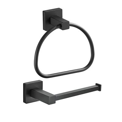 Danpoo Wall Mount Paper Towel Holder with Shelf for Bathroom, Kitchen Paper  Towel Roll Holder, Hand Towel Holder Adhesive, Matte Black