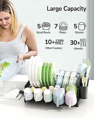 Kitsure Dish Drying Rack, Rustproof Dish Rack with Large Capacity for Dishes,  Pans, Glasses & Cutlery, Foldable & Compact Dish Drainer with Easy, On  Sale now!! -->