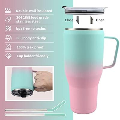 40 oz Tumbler with Handle and Straw Lid Leak Proof, Coffee Travel