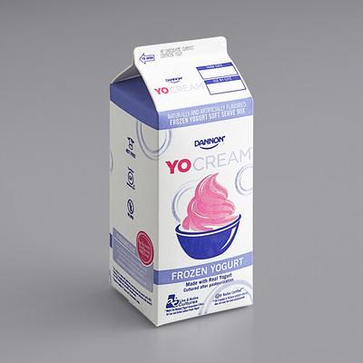 Dannon YoCream Non-Fat Classic Chocolate Frozen Yogurt Mix 0.5 Gallon -  6/Case