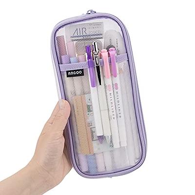 HAUTOCO Big Capacity Pencil Pen Case Large Pencil Pouch Clear Pen Bag,  Portable Pencil Box with Handle Stationery Organizer Holder for College  Teens