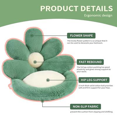 Ditucu Flower Shape Seat Cushion Comfy Kawaii Gaming Chair Cushions 19 inch  Lazy Sofa Office Floor Pillow Pad Cute Stuff for Gamer Bedroom Decor Grey