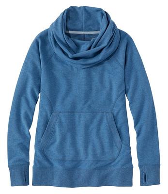 L.L. Bean Cozy Cowl Neck Pullover Sweatshirt Blue Lounge Wear Warm Soft S