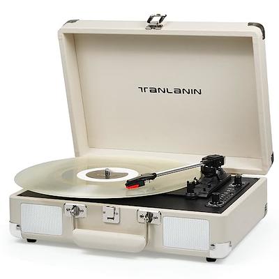 Record Player, FYDEE Bluetooth Turntable with 2 Built-in Stereo Speakers,  3-Speed 33/45/78 RPM LP Vinyl Player, Vintage Vinyl Turntable Player