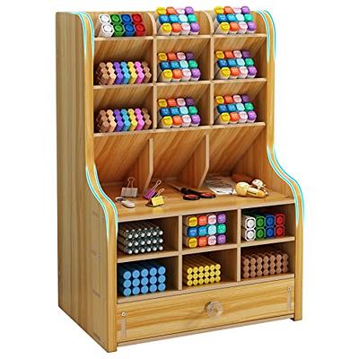 Marbrasse Upgraded Wooden Pencil Holder, Pen Organizer for Desk