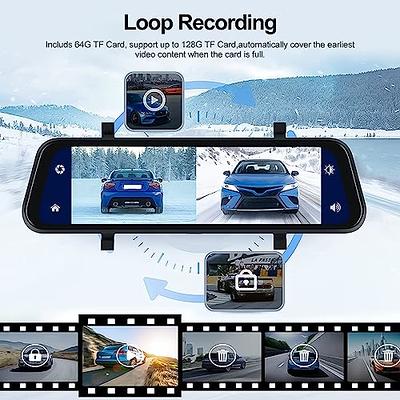 9.66' Touch Screen Car Dual Lens DVR Wireless Carplay Android Auto