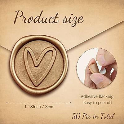 50Pcs Gold Letter H Adhesive Wax Seal Stickers, Hand-Made, No Need Seal  Stamp, Tear and Use Wax Stickers for Wedding Invitations, Envelopes,  Christmas