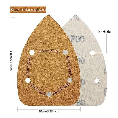 Lotfancy Sanding Sheets 60/80/120/150/220 Grit Sandpaper Assortment - 12 Holes Hook and Loop Mouse Detail Palm Sander Paper, Pack