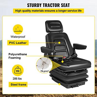 Universal Suspension Forklift Seat Tractor Lawn Mover Seat Cushion with  Seatbelt