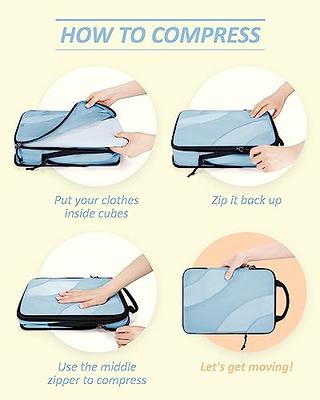 BAGSMART Compression Packing Cubes, 4 Set Travel Packing Cubes for Carry on  Suitcases, Compression Suitcase Organizers Bag Set & Travel Cubes for  Luggage, Lightweight Packing Organizers Sky Blue - Yahoo Shopping