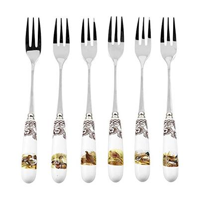 Hudson Essentials 8-Piece Hammered 18/10 Stainless Steel Serving Utensil Set - Hostess Silverware with Cake Knife