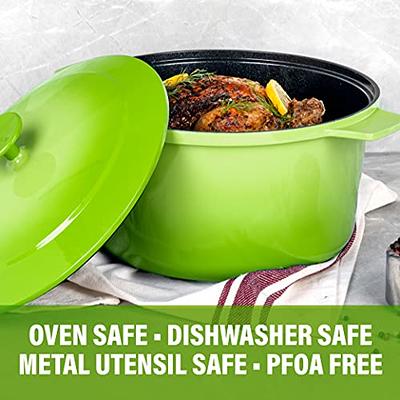 Aluminum Dutch Oven Pot with Glass Lid Titanium pro (green)