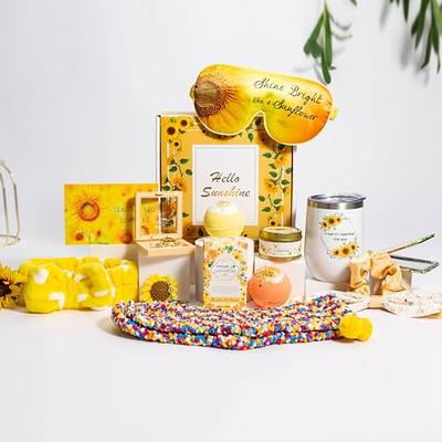Sunflower Gifts for Women,Sending Sunshine Get Well Soon Basket Self Care  Package Thinking of You Inspirational Gifts Relaxation Spa Birthday Box