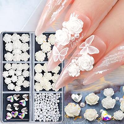 70pcs Valentines Red Rose Nail Charms White Flower Nail Art Decoration 3D  Heart Love Nail Rhinestones Sparkly Flat Back Gems Jewels Diamond for Women  Girls DIY Manicure Accessories - Yahoo Shopping