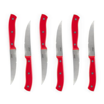 Mainstays Stainless Steel Color 3.5 Kitchen Paring Knife with Red