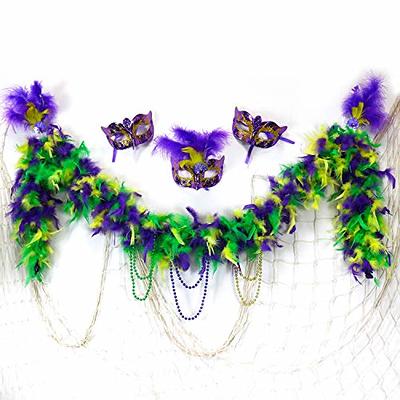 6 Pcs CHANDELLE FEATHER BOAS 72 Yellow/Green Combo for Halloween/Costume/ Party