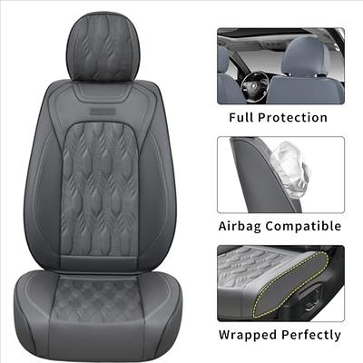 Coverado Car Seat Cover Full Set, 5 Seats Premium Nappa Leather Seat Covers  for Cars, Front