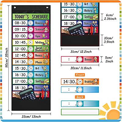 Class Schedule Pocket Chart Clear Hanging Wall File Organizer With