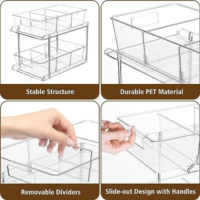 FabSpace Pull-out Home Organizers, 2 Tier Clear Bathroom Organizer with  Dividers, Multipurpose Vanity Counter Tray, Kitchen, Closet Organizers and Storage  Container Bins for Cabinet, Pantry - Yahoo Shopping