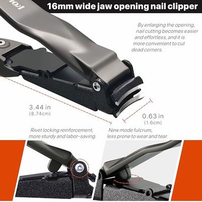 Toenail Clippers for Seniors Thick Toenails, Nail Clipper Set with Ingrown  Toenail Tool & 16mm Wide Opening Nail Clippers for Men & 360 Degree Rotary Fingernail  Clipper & Leather Case and Nail