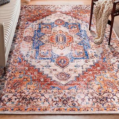 Area Rug Living Room Rugs - 9x12 Soft Machine Washable Oriental Vintage  Floral Distressed Rug Large Indoor Floor Carpet for Bedroom Under Dining  Table