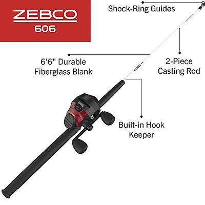 Zebco 606 Spincast Reel and Fishing Rod Combo, 6-Foot 6-Inch 2-Piece  Fiberglass Fishing Pole with EVA Handle, Size 60 Reel, Quickset Anti-Reverse  Fishing Reel, Right-Hand Retrieve, Black/Red - Yahoo Shopping