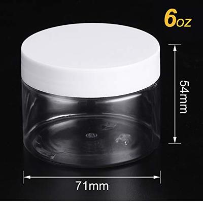 12 Pack Small Plastic Containers with Lids Clear Plastic Favor Storage Jars  Wide Mouth for Beauty Products (2 Ounce, Black)